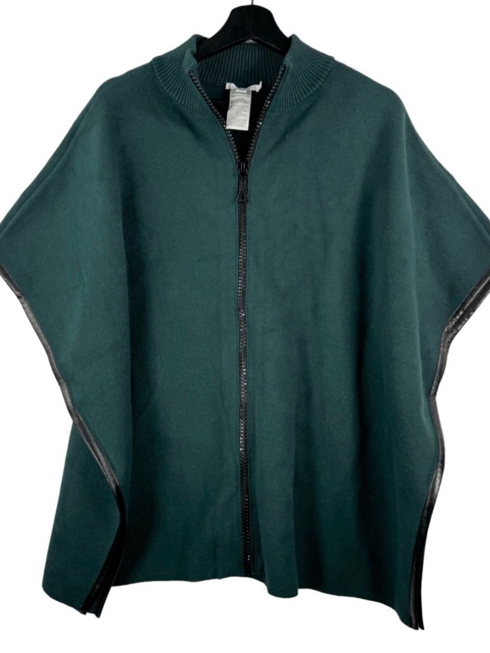 Chico's Forest Green Zip-Front Poncho